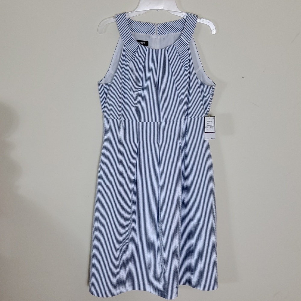 Nine West Navy/ White Stripped Dress